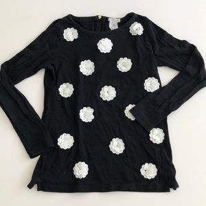 Crewcuts black top with white sequin dots